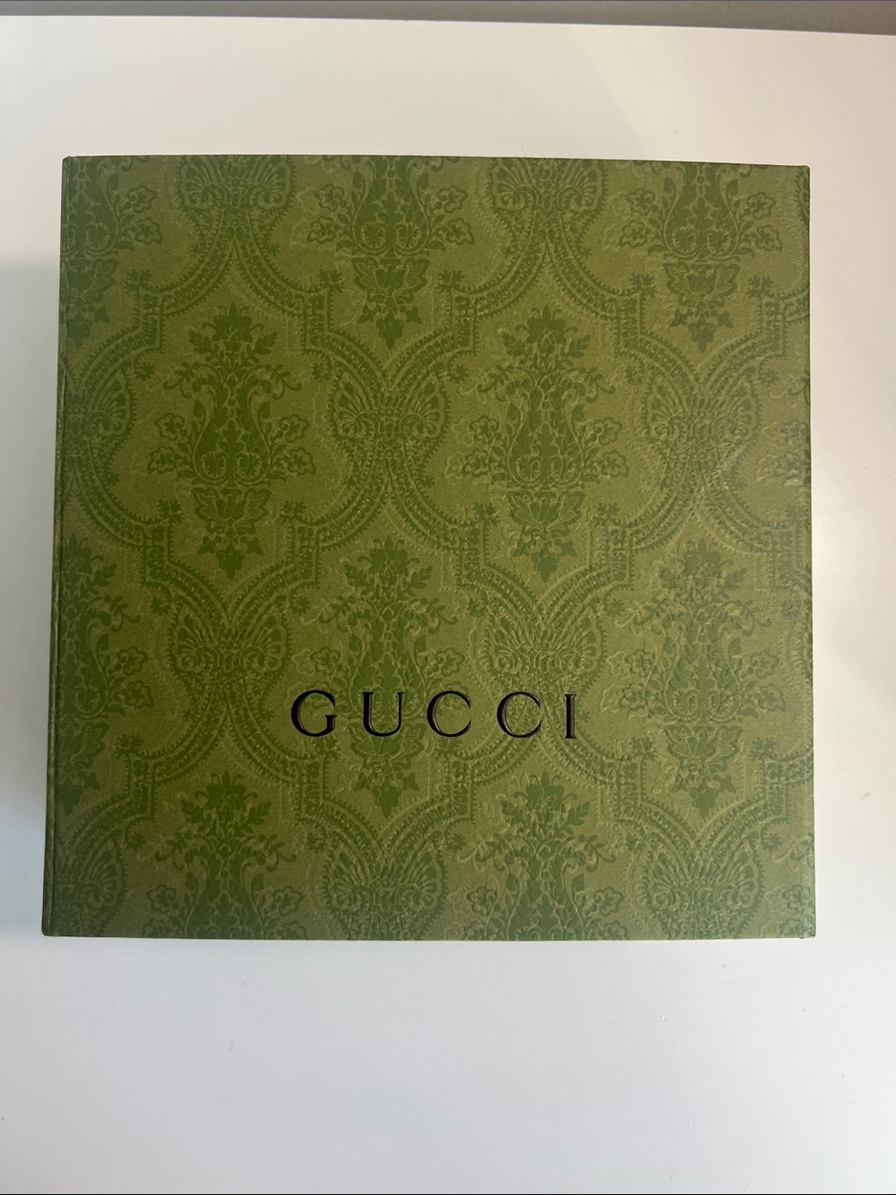 Green Toile Gucci Box with Magnetic Closure